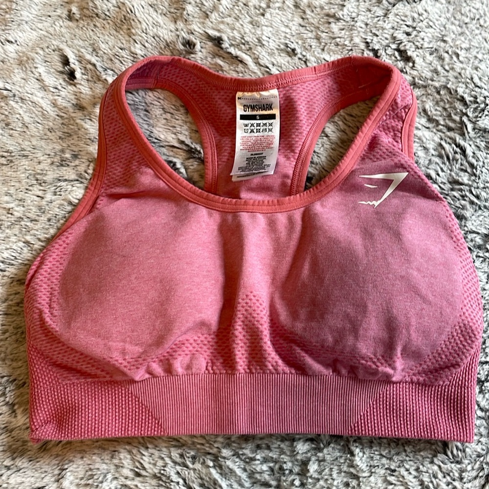 Gymshark seamless sports bra; pink; size small
